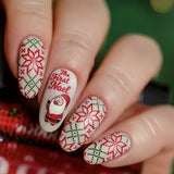24pcs/Set Santa Claus Flowers Stripes Press-On Nails