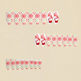 24pcs/Set Santa Claus Flowers Stripes Press-On Nails