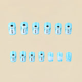 24pcs/Set Christmas Snowman Snowflake Press-On Nails