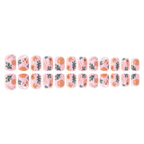 24pcs/Set Christmas Gingerbread Man Gingerbread House Candy Cane Short Press-On Nails