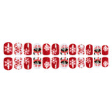 24pcs/Set Short Christmas Red White Snowflake Cartoon Penguin Press-On Nails
