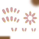 24pcs/Set Gilded Gold Edge French Press-On Nails