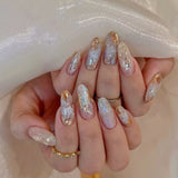 24pcs/Set Baroque Watercolor Oil Painting Press-On Nails