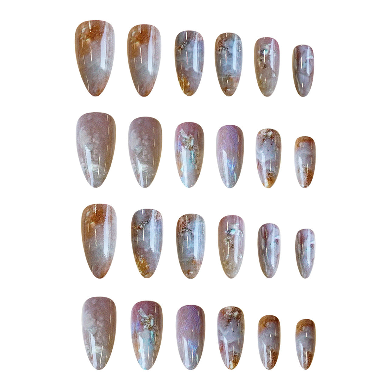 24pcs/Set Baroque Watercolor Oil Painting Press-On Nails