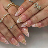 24pcs/Set 3D Bow Line French Press-On Nails