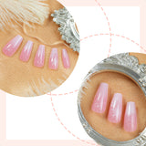 24pcs/Set Christmas Pink Ombré with Snowflakes Press-On Nails