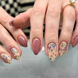 24pcs/Set Short Fresh Floral Press-On Nails