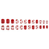 24pcs/Set Short Floral Press-On Nails