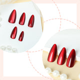 24pcs/Set Red Cat Eye Press-On Nails