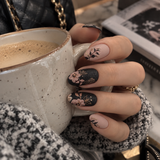 24pcs/Set Autumn-Winter Leaves and Flowers Press-On Nails