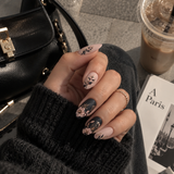 24pcs/Set Autumn-Winter Leaves and Flowers Press-On Nails