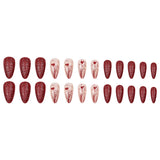 24pcs/Set Bling Glitter Heart Valentine‘s Day Press-On Nails