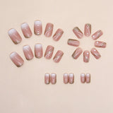 24pcs/Set Bling Glitter Gradient Heart Press-On Nails