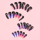 24pcs/Set Cosmic Star Nebula Gradient Press-On Nails