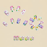 24pcs/Set Pale Floral Press-On Nails