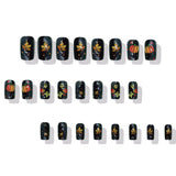 24pcs/Set Short Autumn-Winter Maple Leaf & Pumpkin Press On Nails