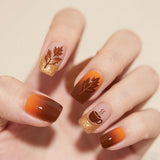 24pcs/Set Autumn-Winter Maple Leaf Press-On Nails
