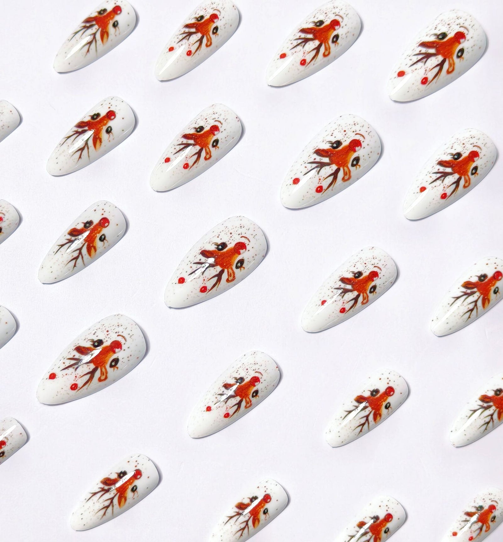 24pcs/Set Christmas Reindeer Press-On Nails