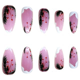 24pcs/Set White French Christmas Tree Press-On Nails