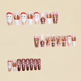24pcs/Set Christmas Snowflake, Igloo & Santa Press-On Nails