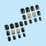 24pcs/Set Gold Glitter Press-On Nails