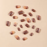 24pcs/Set Short French Christmas Snowflake & Starry Glimmer Press On Nails