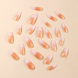 24pcs/Set Christmas Ombré French Snowflake Press-On Nails