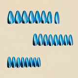 24pcs/Set Electroplated Green Press-On Nails