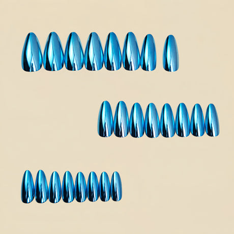 24pcs/Set Electroplated Green Press-On Nails