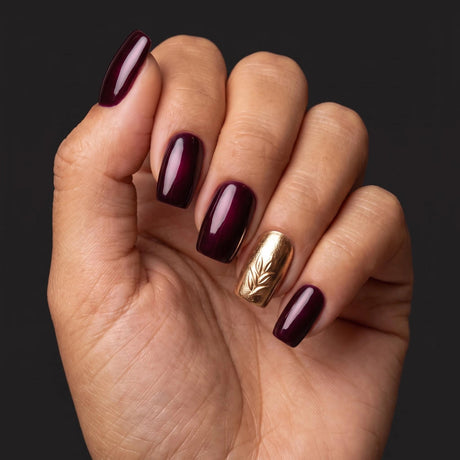 24pcs/Set Cat Eye Purple & Copper Press-On Nails