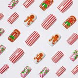 24pcs/Set Christmas Snowflake & Cartoon Snowman Press-On Nails
