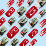 24pcs/Set Christmas Snowscape with Igloo Press-On Nails