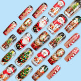 24pcs/Set Snowman, Cottage & Christmas Tree Press-On Nails