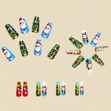 24pcs/Set Christmas Santa, Snowman, Snowflake & Tree Press-On Nails