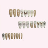 24pcs/Set Christmas Reindeer, Snowflake & Forest Press-On Nails
