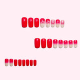 24pcs/Set White French Tip Sunset Press-On Nails
