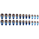 24pcs/Set Blue Dreamy Starry Sky Press-On Nails