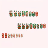 24pcs/Set Christmas Snowman & Reindeer Press-On Nails