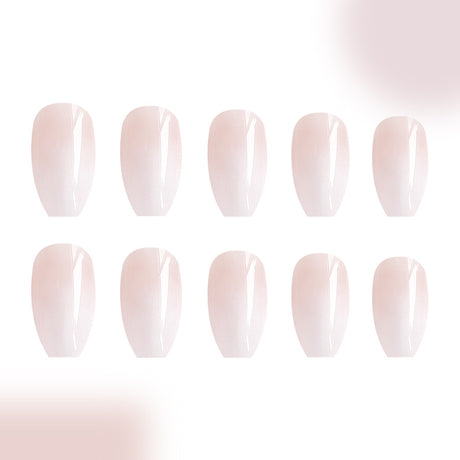 24pcs/Set Short White to Nude Ombré Blur Press-On Nails