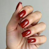 24pcs/Set Autumn-Winter Vintage Orange-Red Press-On Nails