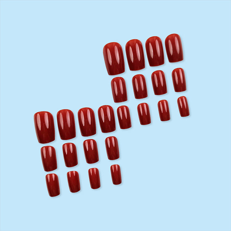 24pcs/Set Autumn-Winter Vintage Orange-Red Press-On Nails