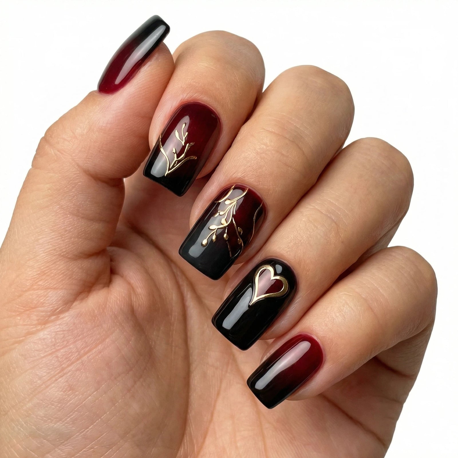 24pcs/Set Valentine's Day Heart Press-On Nails