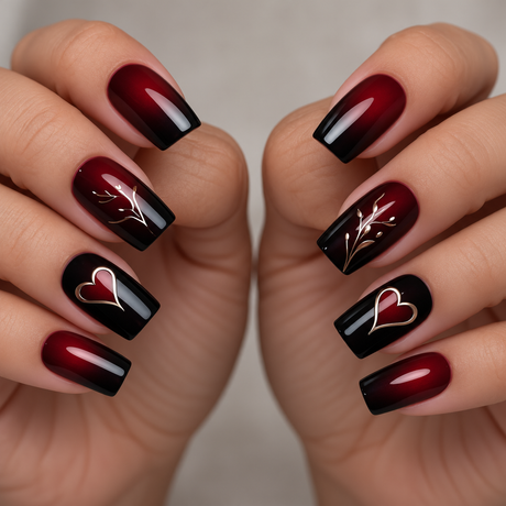 24pcs/Set Valentine's Day Heart Press-On Nails