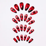 24pcs/Set Red Christmas Snowflake Gradient Press-On Nails