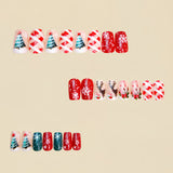 24pcs/Set Christmas Reindeer Stripe & Snowflake Press-On Nails