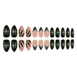 24pcs/Set  Christmas Green French Snowflakes and Berries Press-On Nails