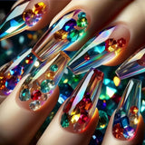 24pcs/Set Sparkling Multicolor Press-On Nails