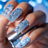 24pcs/Set Christmas Blue Polka Dots Press-On Nails