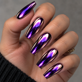 24pcs/Set Purple Electroplated Press-On Nails