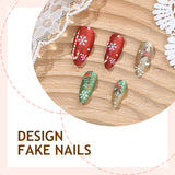 24pcs/Set Christmas Reindeer, Tree & Snowflake Press-On Nails